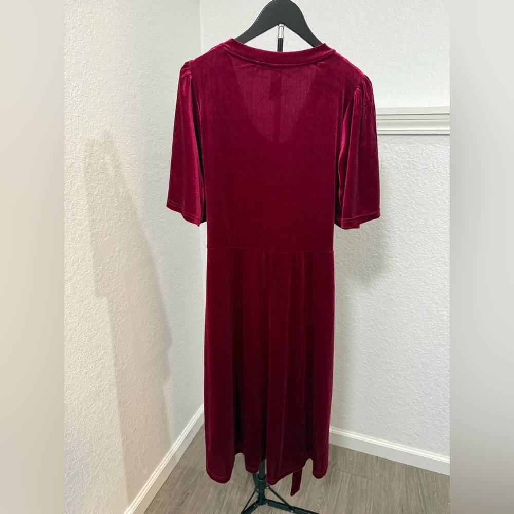 Latched Mama Deep Red Velvet Dress - Picture 2 of 4